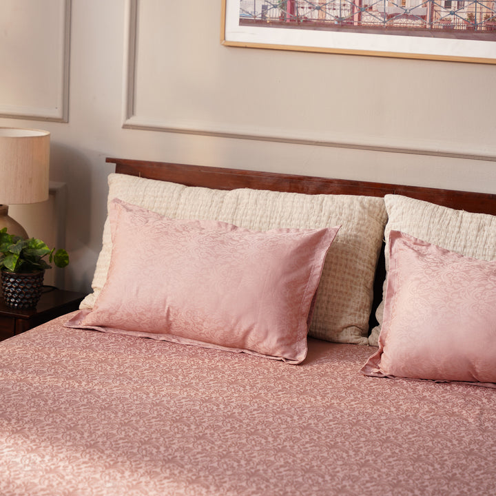 Italian Textured - 500 TC 100% Cotton Bedsheet King Size with 2 Pillow Covers | Lux collection