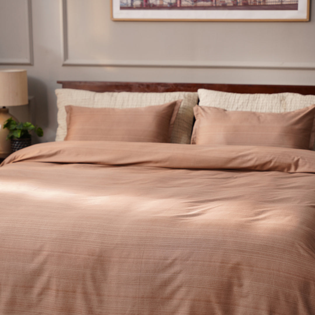 Roma Textured - 450 TC 100% Cotton Bedsheet King Size with 2 Pillow Covers | Lux collection