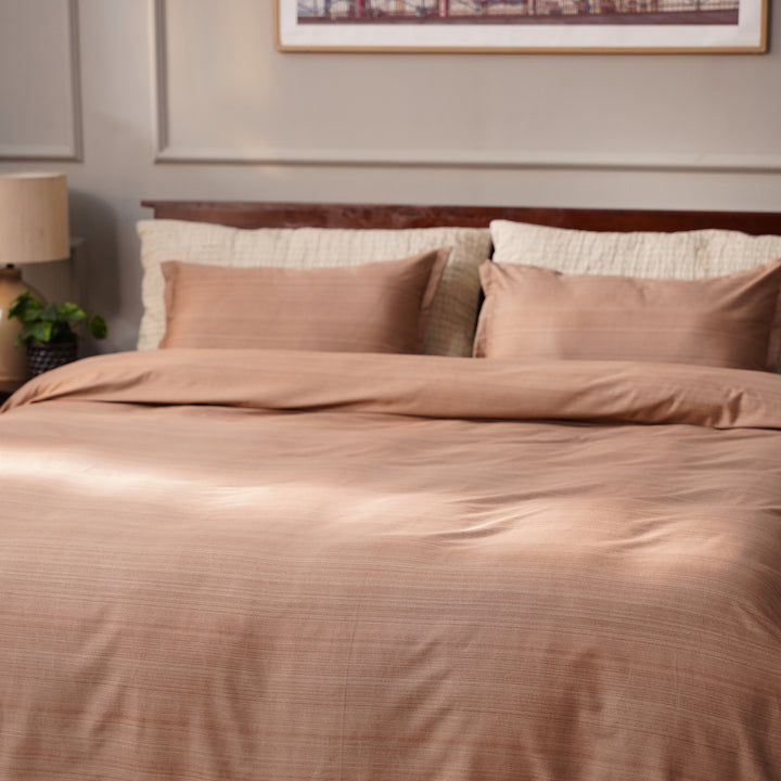 Roma Textured - 450 TC 100% Cotton Bedsheet King Size with 2 Pillow Covers | Lux collection