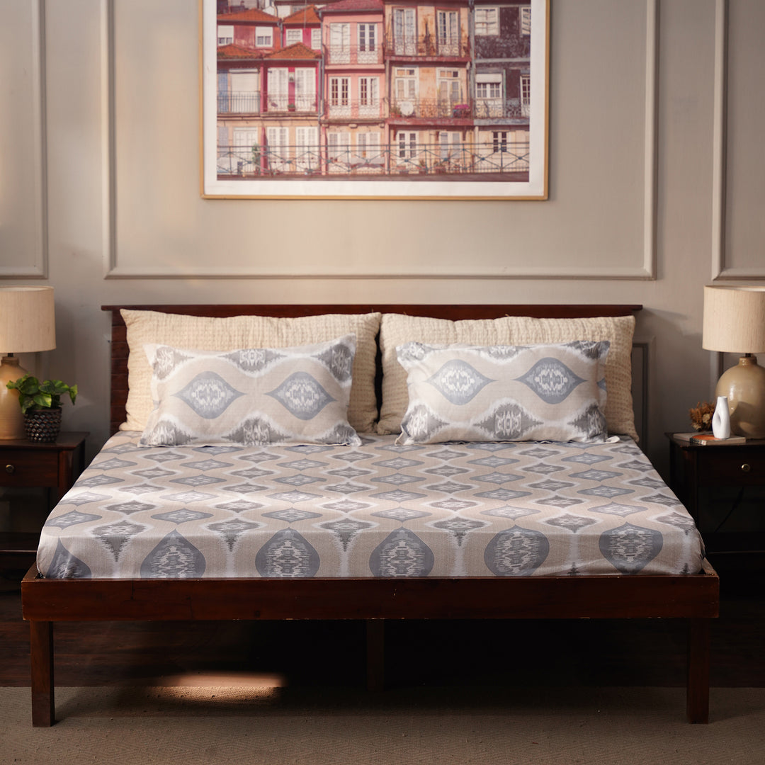 Sense Double Bedsheet 100% cotton (108x108 inch) with 2 Pillow Covers | Super Soft Lux Cotton