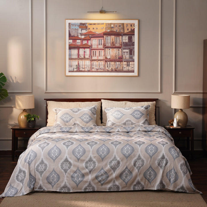 Sense Double Bedsheet 100% cotton (108x108 inch) with 2 Pillow Covers | Super Soft Lux Cotton