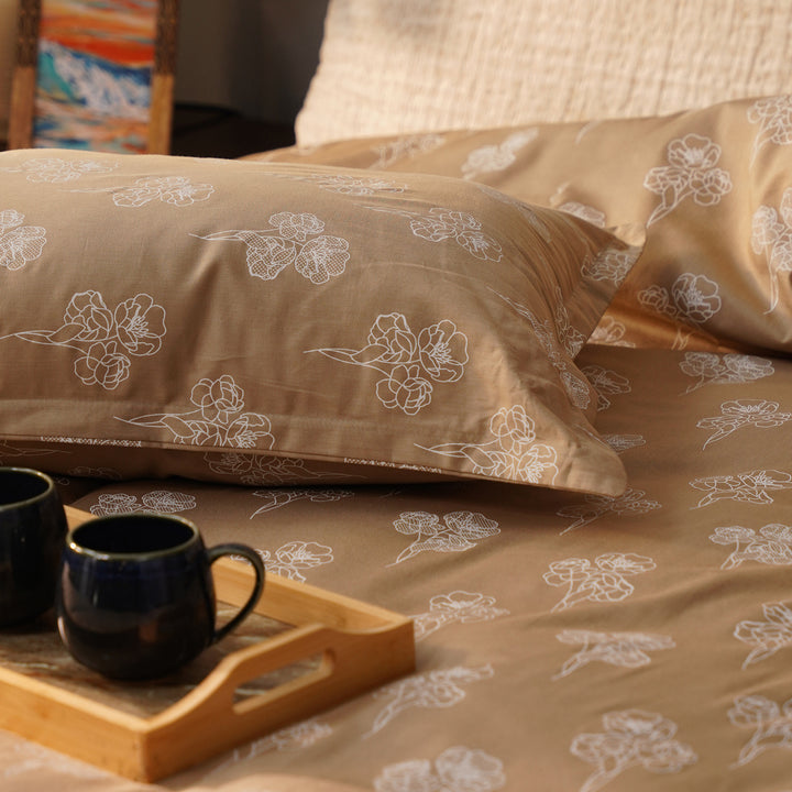 Vogue Floral Double Bedsheet (108x108) with 2 Pillow Covers