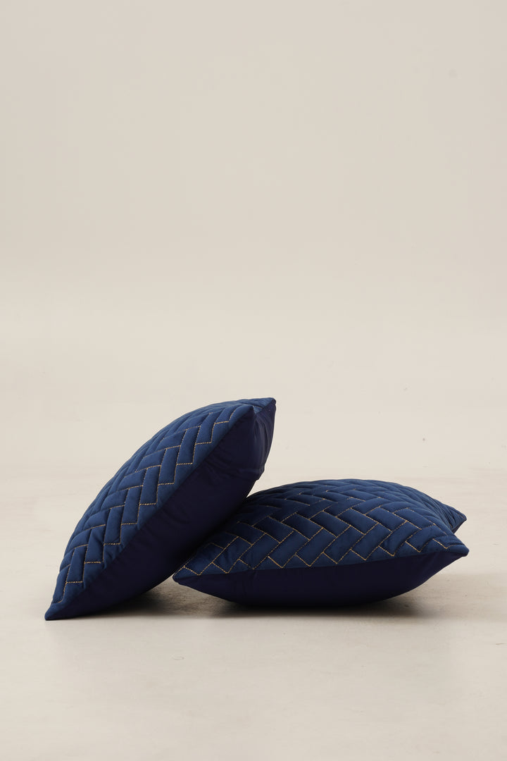 Quad Cushion Cover 16 x16. Set of 2 (Blue)