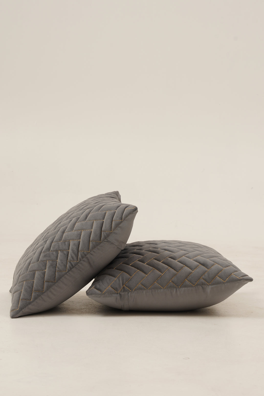 Quad Cushion Cover  16 x16. Set of 2 (Grey)