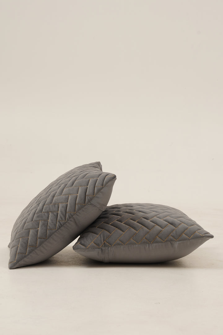 Quad Cushion Cover  16 x16. Set of 2 (Grey)