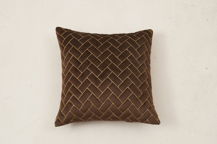 Quad Cushion Cover  16 x16.Set of 2  (Dark Brown)