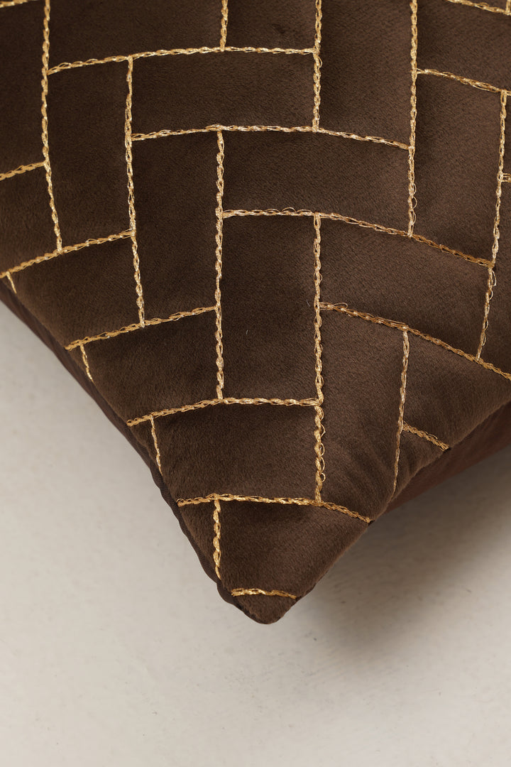Quad Cushion Cover  16 x16.Set of 2  (Dark Brown)