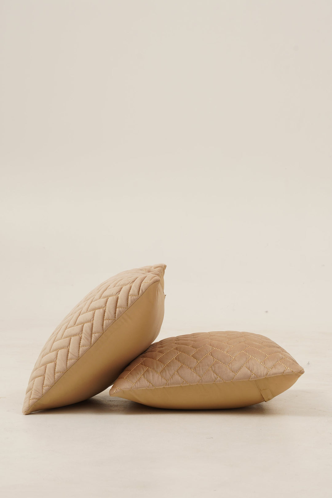 Quad Cushion Cover 16 x16. Set of 2 (Beige)