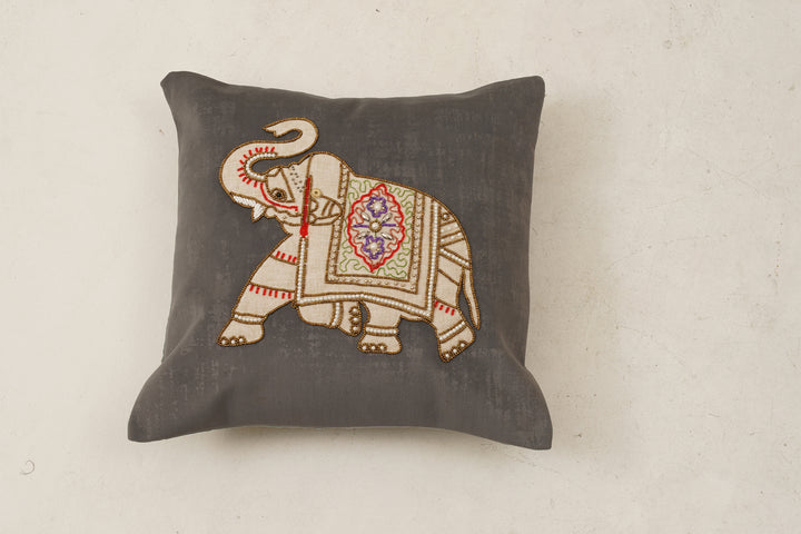Elephant Cushion Cover  16 x 16 (Grey)