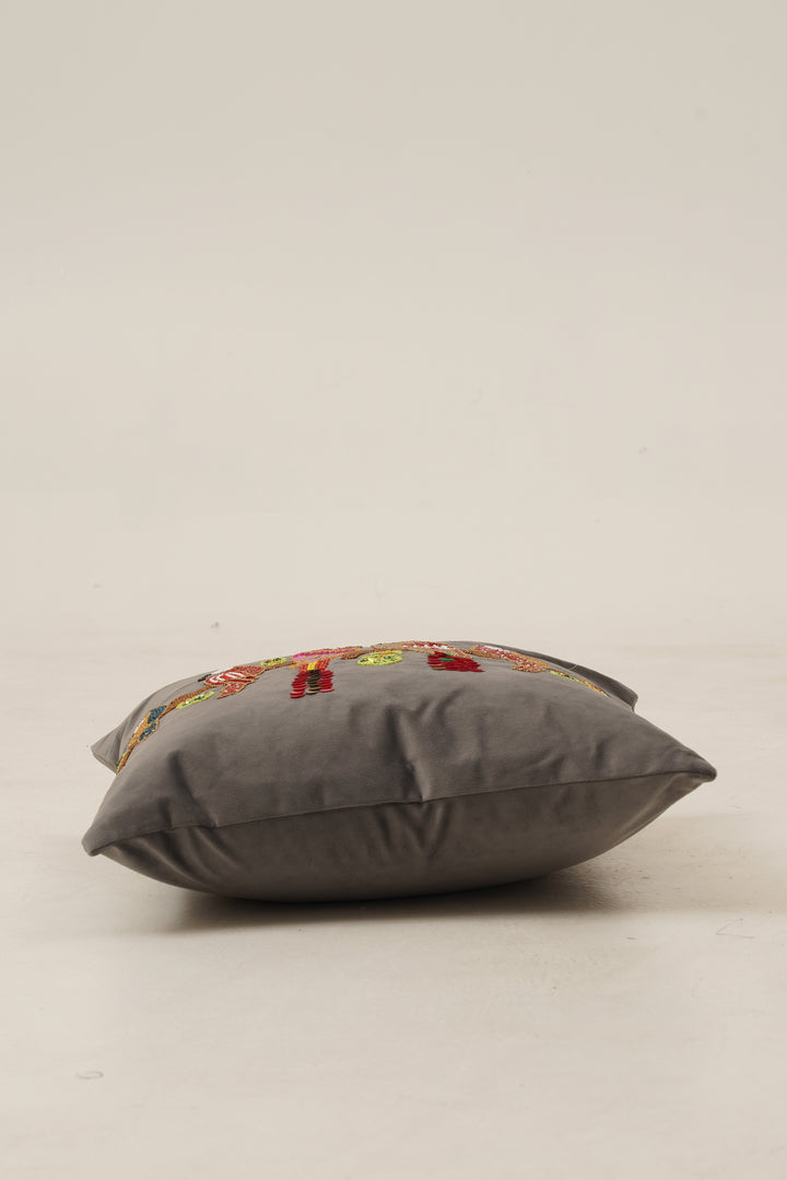 Parrot Cushion Cover 16 x 16 (Grey)