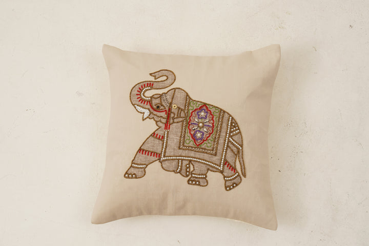 Elephant Cushion Cover 16 x 16 (Beige)