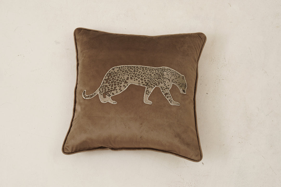 Panther Cushion Cover 16 x 16 (Brown)