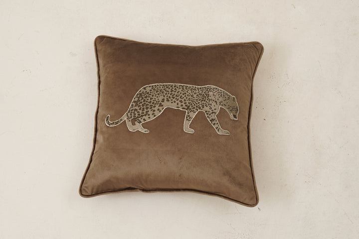 Panther Cushion Cover 16 x 16 (Brown)