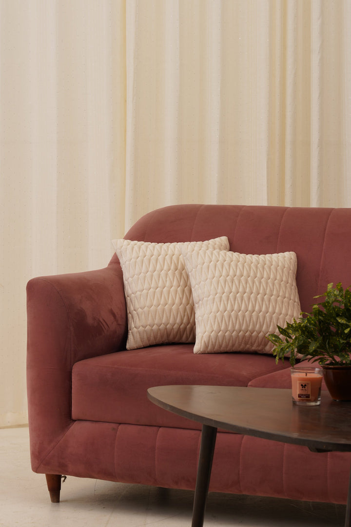 Sapphire Cushion Cover 16 x 16. Set of 2 (Beige)