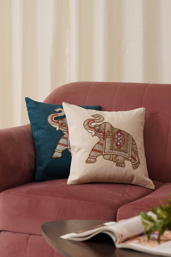 Elephant Cushion Cover 16 x 16 (Beige)