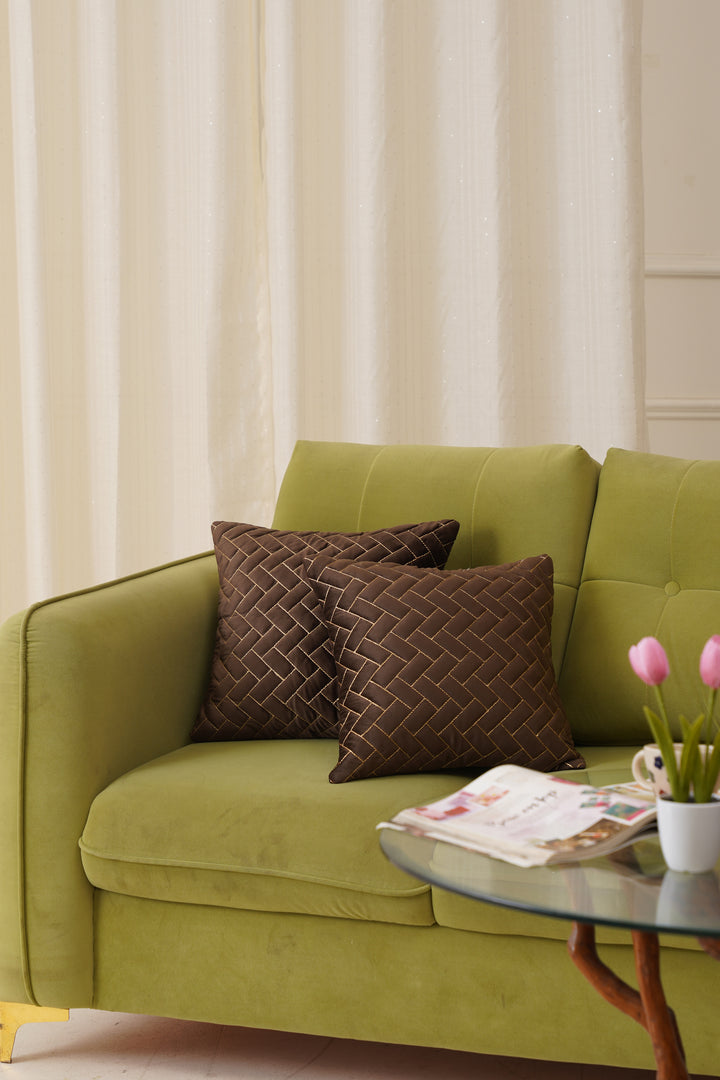 Quad Cushion Cover  16 x16.Set of 2  (Dark Brown)