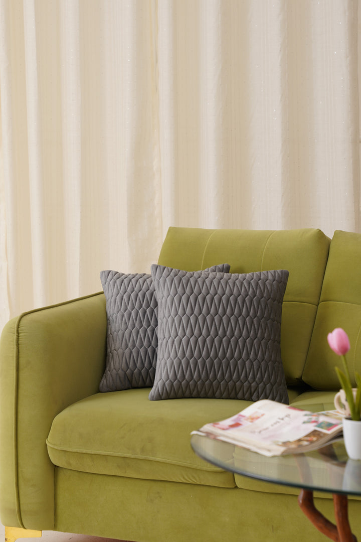 Sapphire Cushion Cover 16 x 16. Set of 2 (Grey)