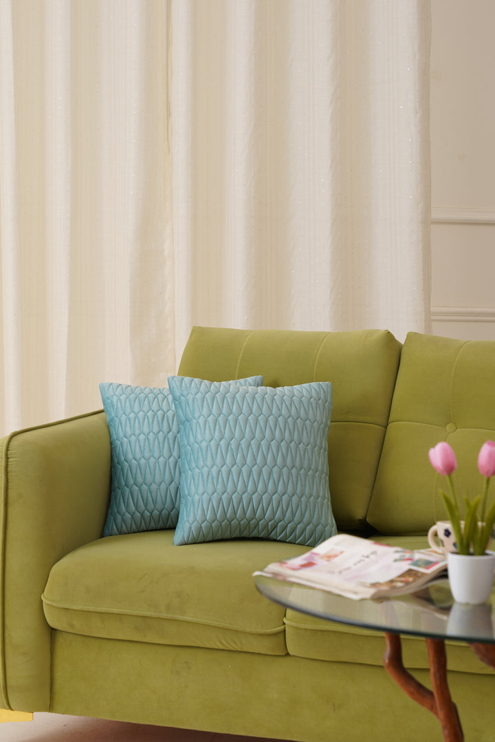 Sapphire Cushion Cover 16 x 16. Set of 2 (Aqua)