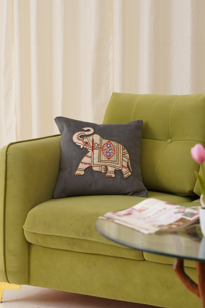 Elephant Cushion Cover  16 x 16 (Grey)