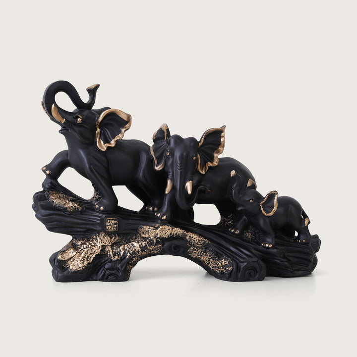 Heritage Trunk-Up Elephant Trio Sculpture
