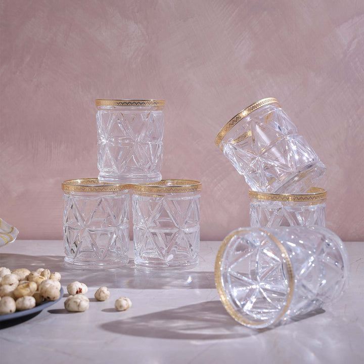 Diamond Edge Glasses - Set of 6