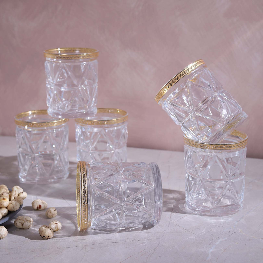 Diamond Edge Glasses - Set of 6
