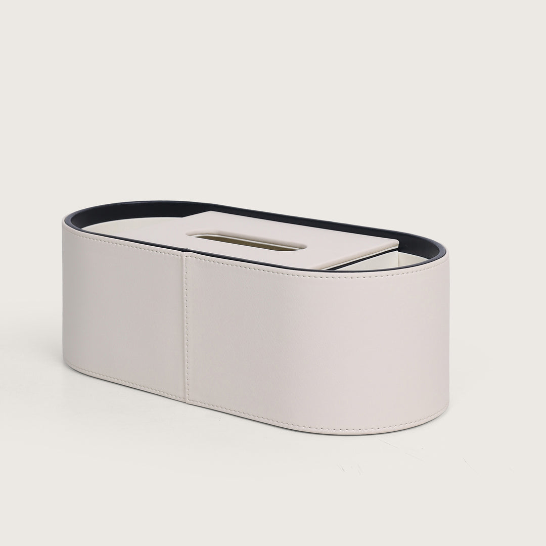 Tissue Box with Storage Organiser with Black Trim