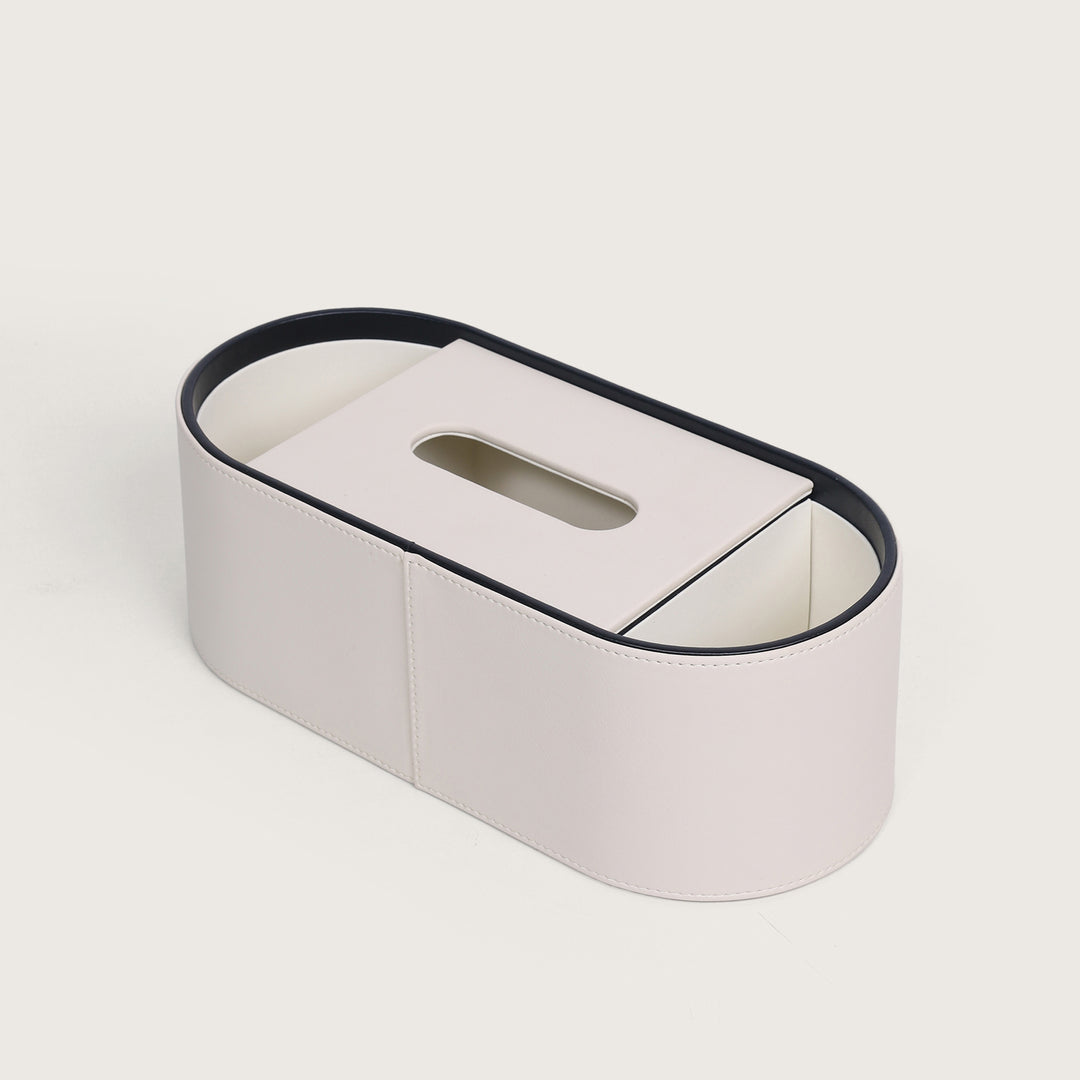Tissue Box with Storage Organiser with Black Trim