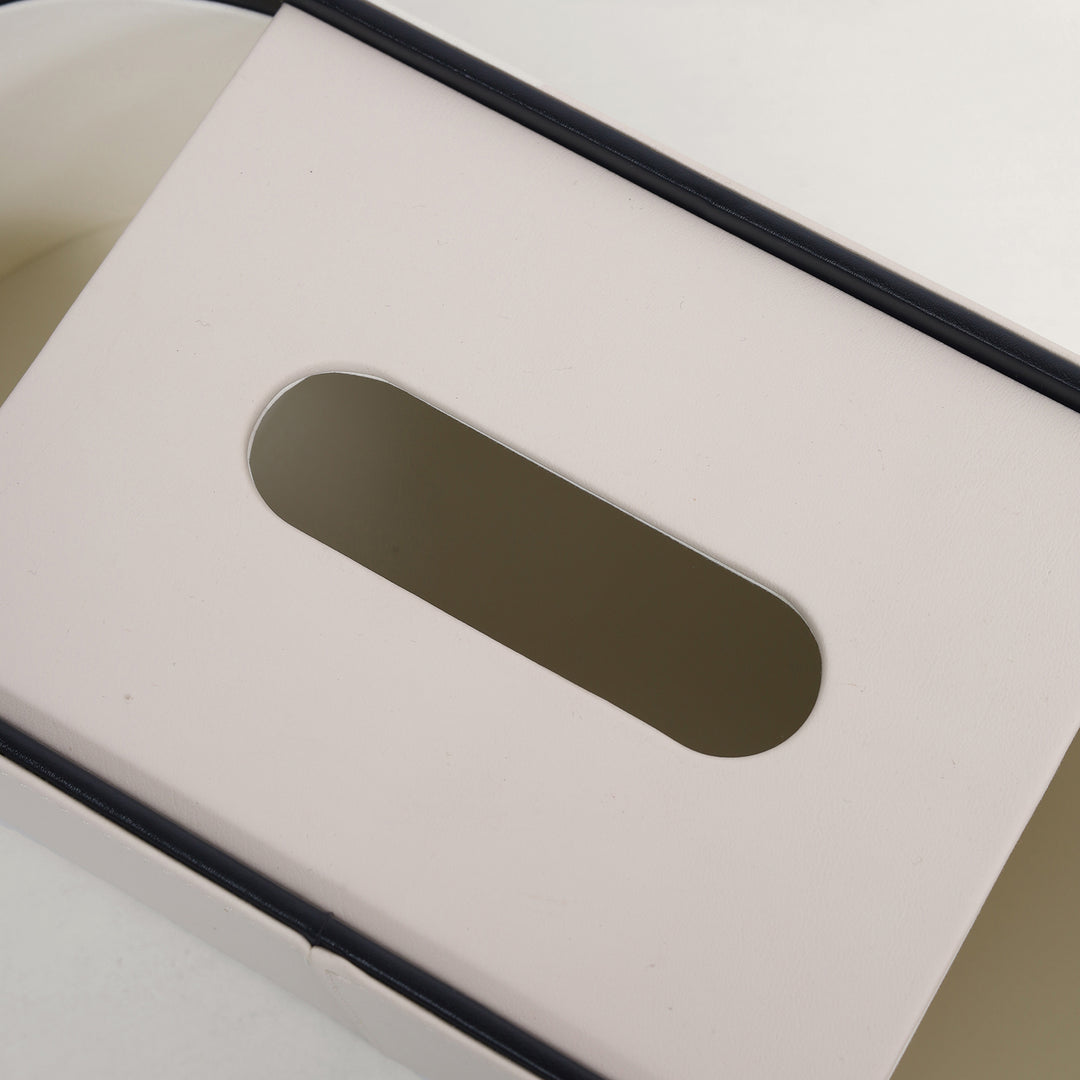 Tissue Box with Storage Organiser with Black Trim
