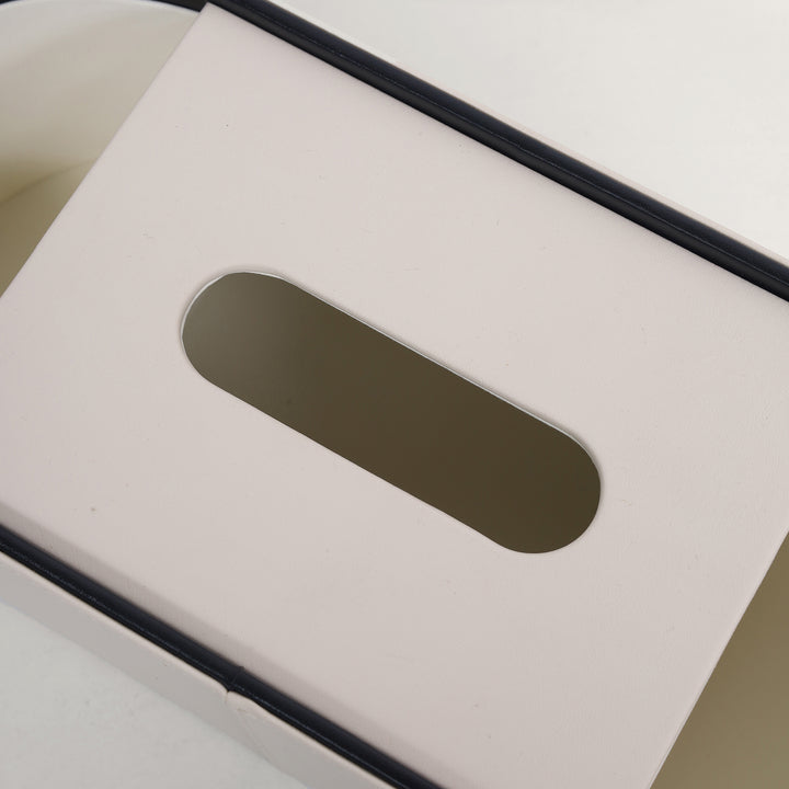 Tissue Box with Storage Organiser with Black Trim