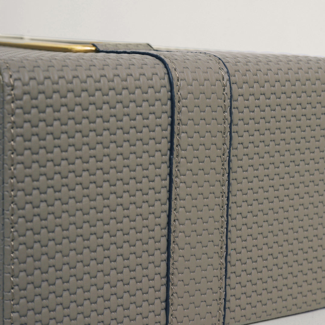 Lux Leather Tissue Box Holder with Golden Metal Trim