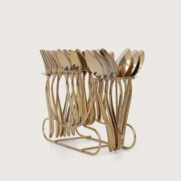 Rolex Cutlery Set of 24 - Gold
