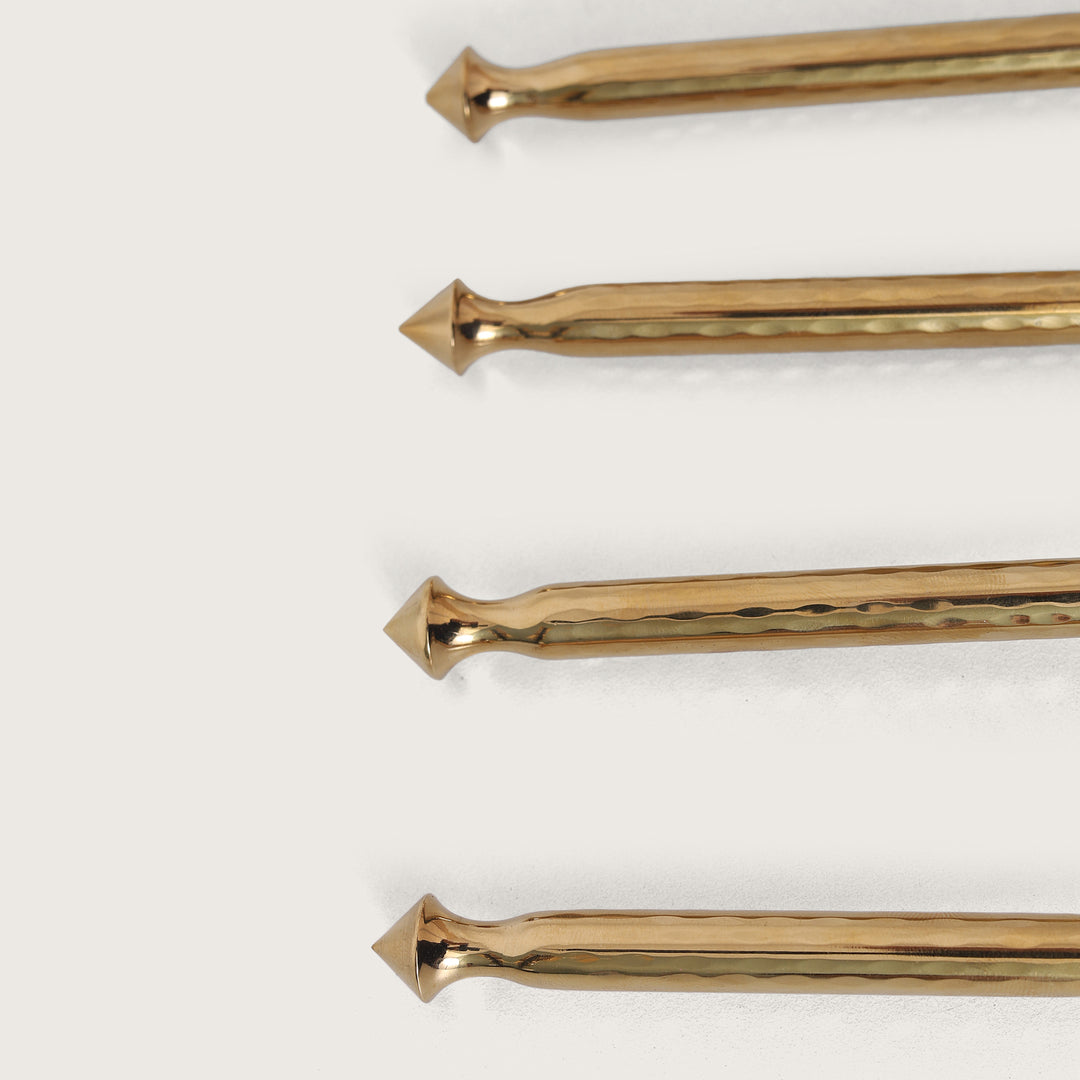 Golden Cutlery Set of 24 with Wooden Stand