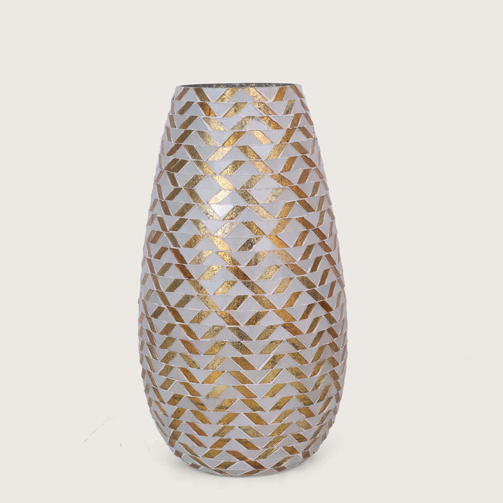 Mosaic Flower Vase Small - Gold
