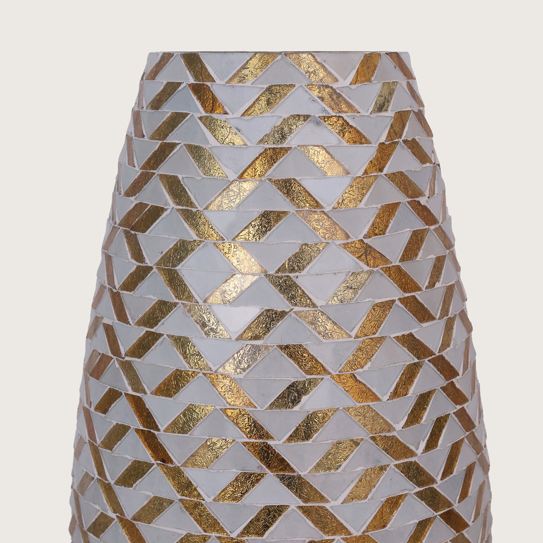 Mosaic Flower Vase Small - Gold
