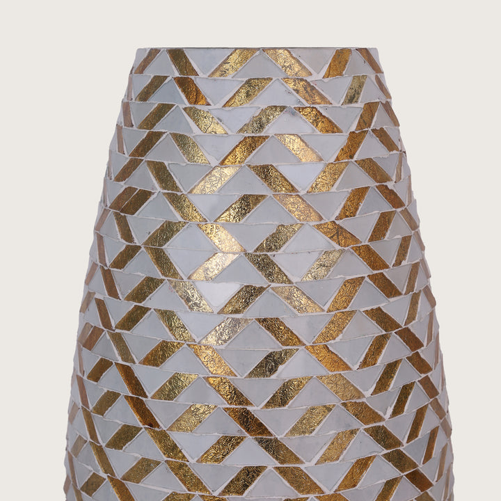 Mosaic Flower Vase Small - Gold