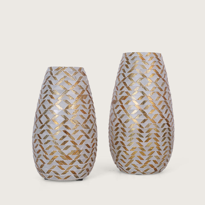 Mosaic Flower Vase Small - Gold