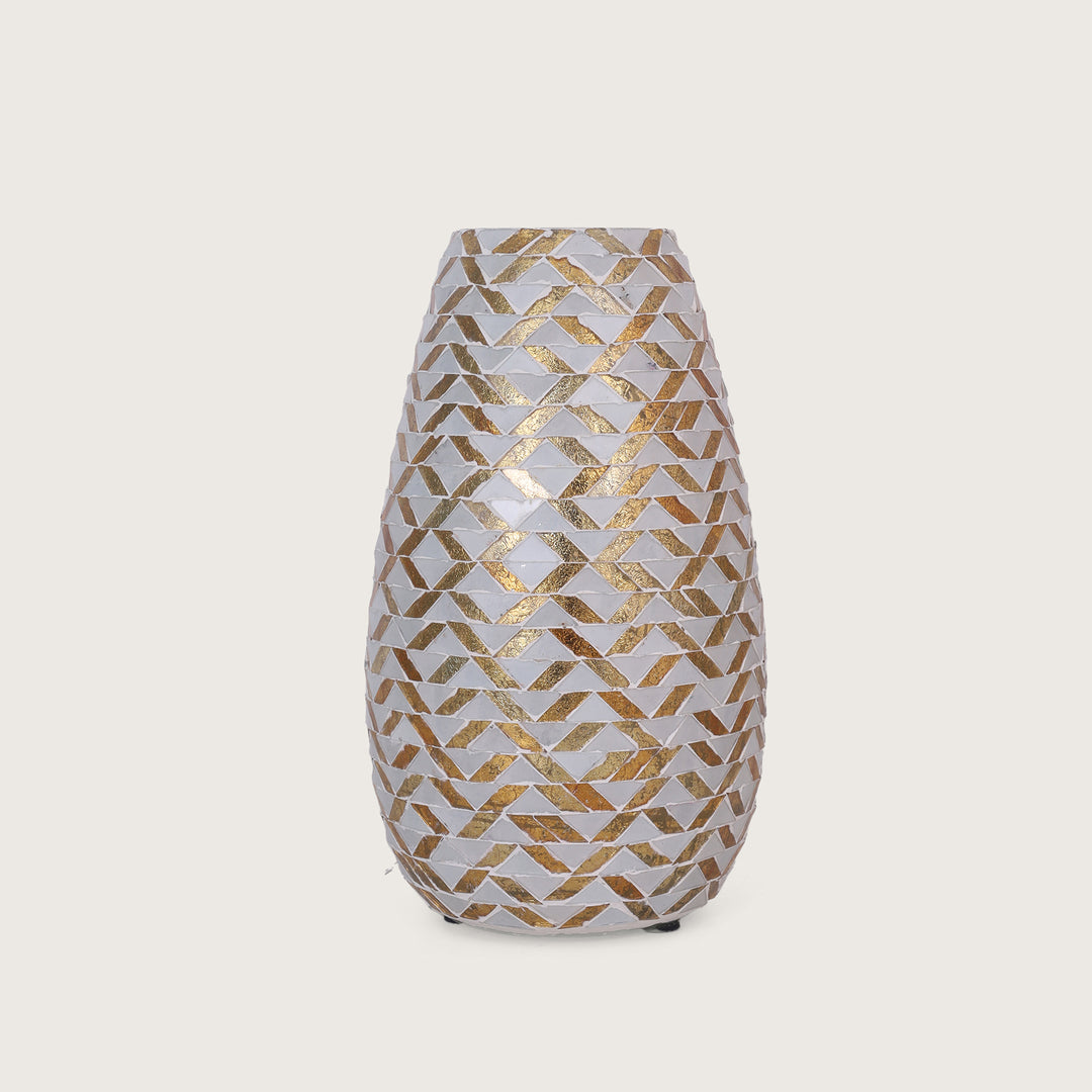Mosaic Flower Vase Small - Gold