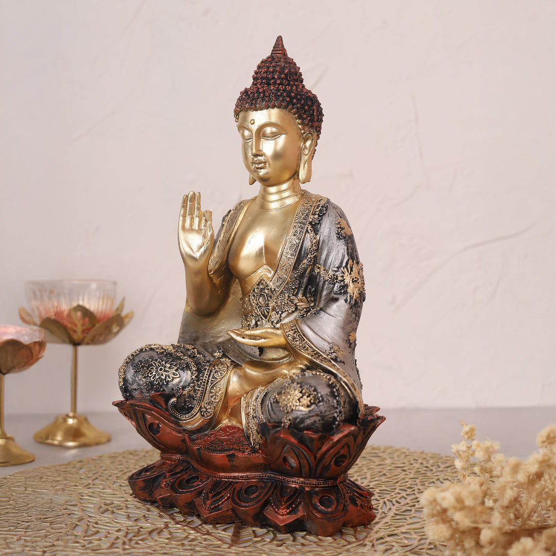 Serenity Lotus Buddha  - Medium