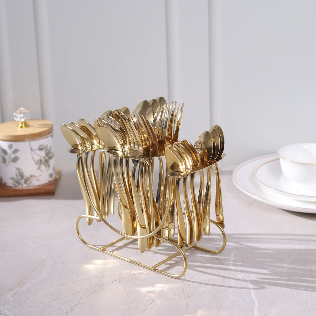 Rolex Cutlery Set of 24 - Gold