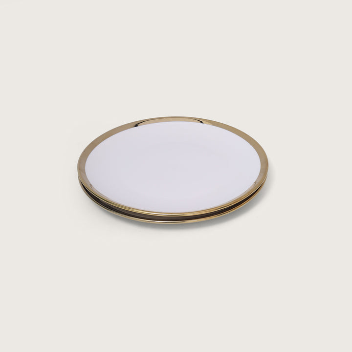 White Plate with Gold Rim Set of 2 - Small