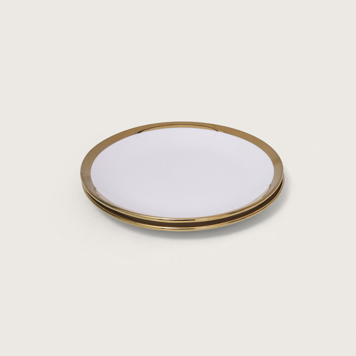 White Plate with Gold Rim Set of 2 - Small