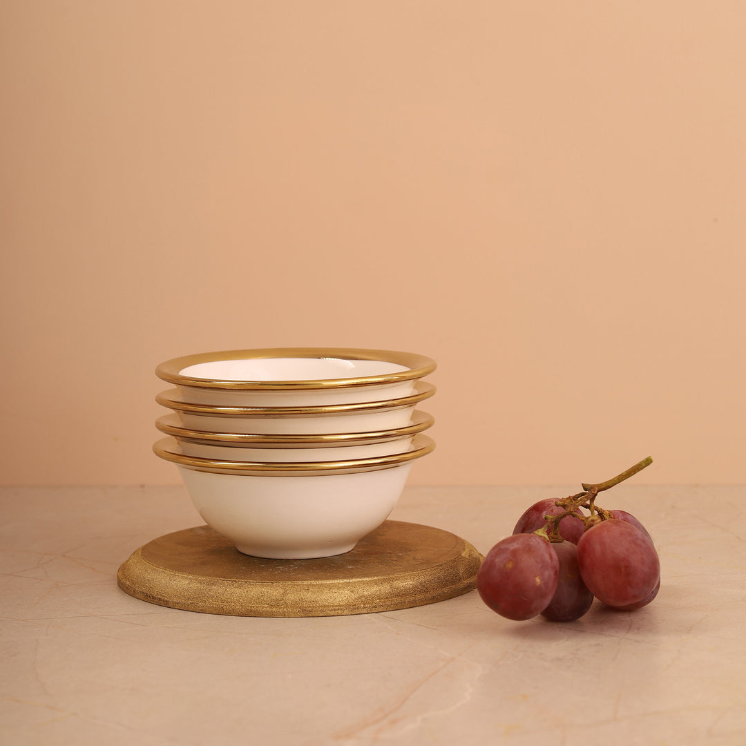 Curry Bowl Gold Rim Set of 4 - Small