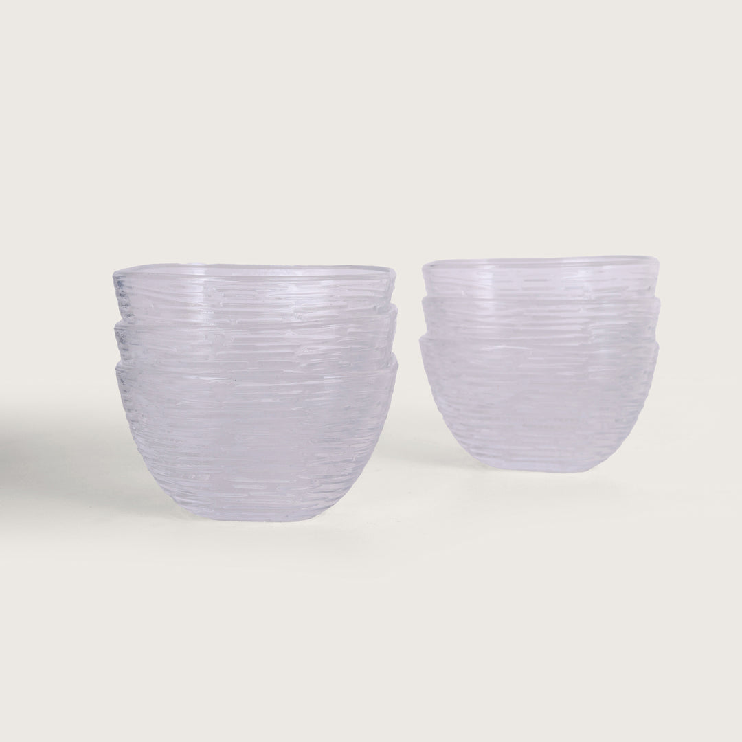 Frosted Texture Glass Bowl - Set of 6