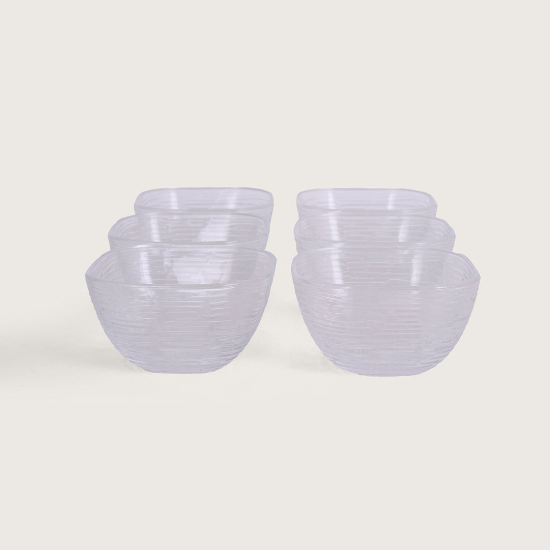 Frosted Texture Glass Bowl - Set of 6