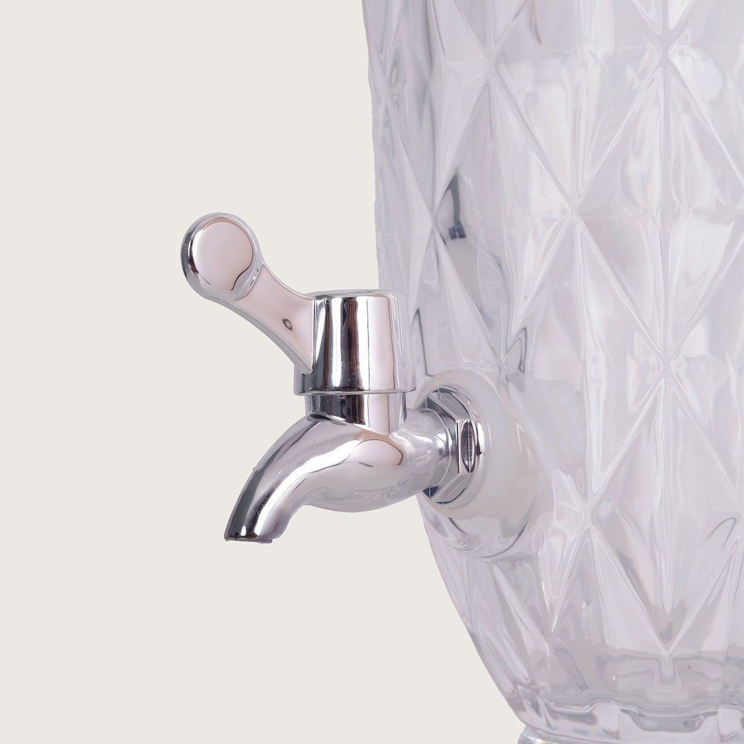 Glass Beverage Dispenser 2Litter With Glass Tumbler 340ML Set of 6