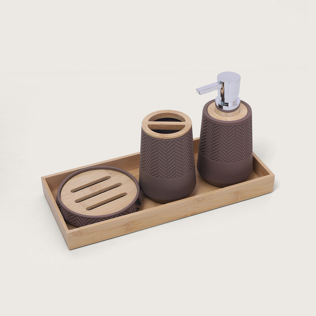 Portofino Bath Set of 4 Pcs - Brown