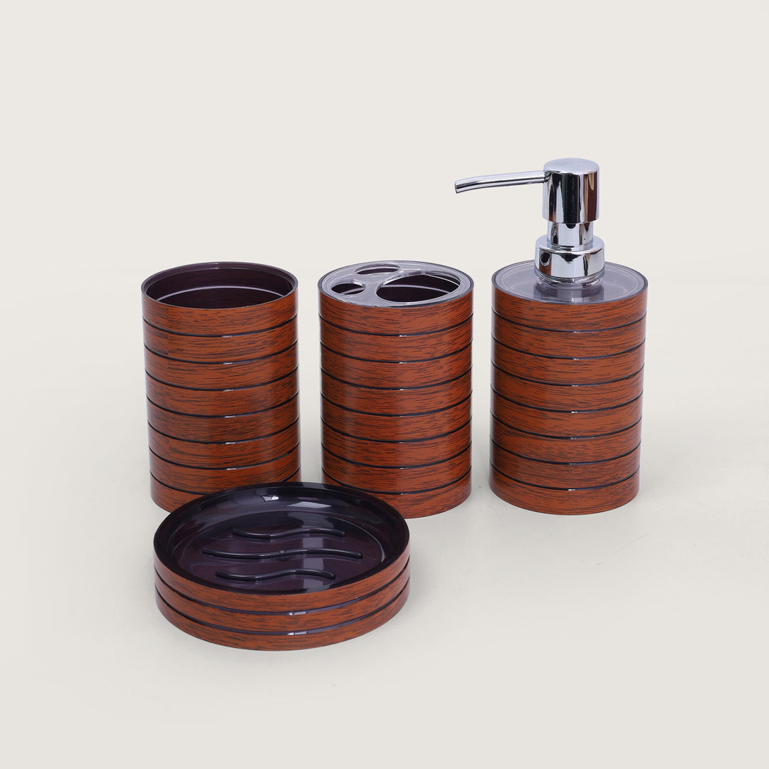Miami Bathroom Set of 4 Pcs - Brown
