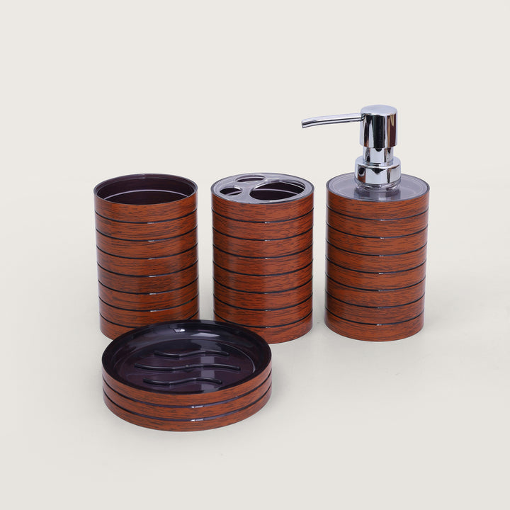 Miami Bathroom Set of 4 Pcs - Brown