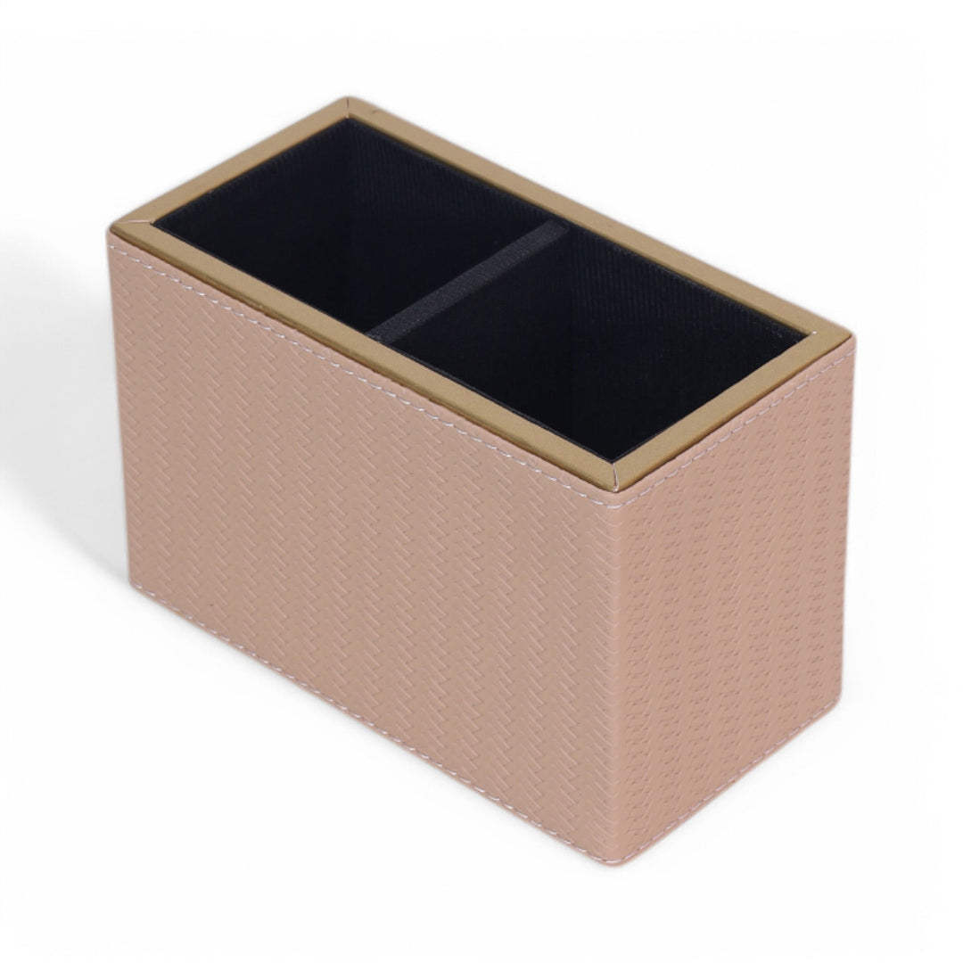 Leather Cutlery Stand With 2 Compartment